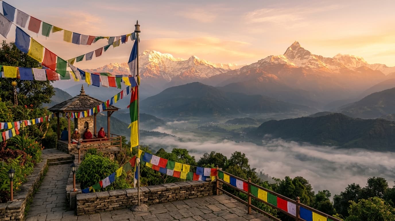 Annapurna Himalayas from Tushita-Nepal terrace
